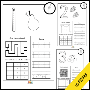 cuaderno actividades números del 1 al 10