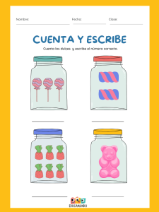 "Ficha de actividades de cuenta y marca para niños. Los niños deben contar diferentes objetos y marcar el número correcto, reforzando el reconocimiento de números y habilidades de conteo