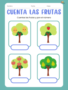 "Ficha de actividades de cuenta y marca para niños. Los niños deben contar diferentes objetos y marcar el número correcto, reforzando el reconocimiento de números y habilidades de conteo