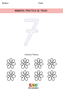ficha de ejercicios de trazo del numero 7