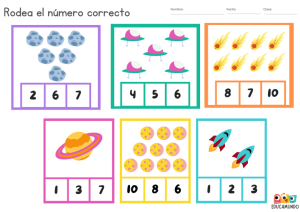 Fichas descargables gratuitas de actividades de conteo para preescolar 
