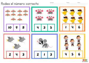 Fichas descargables gratuitas de actividades de conteo para preescolar 