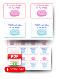 fichas descargables de gafetes para ir al baño para usar en el aula con niños de preescolar o primaria