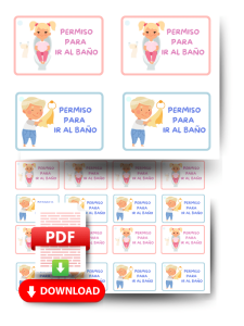 fichas descargables de gafetes para ir al baño para usar en el aula con niños de preescolar o primaria