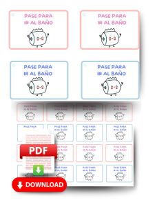 fichas descargables de gafetes para ir al baño para usar en el aula con niños de preescolar o primaria