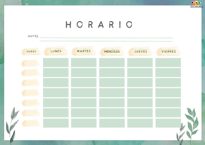 horario escolar para imprimir 