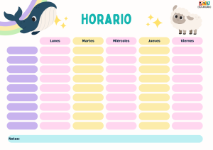 horario escolar para imprimir 