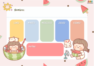 horario escolar para imprimir 