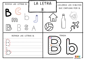 trazo letra b para niños y niñas