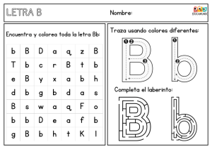trazo letra b para niños y niñas