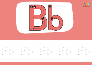 trazo letra b para niños y niñas