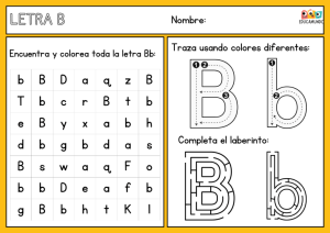 trazo letra b para niños y niñas