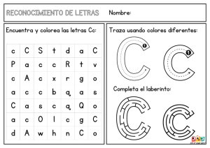 Trazo de la letra C fichas