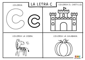 Trazo de la letra C para ninos