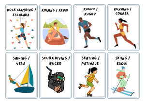 depostes en ingles fichas