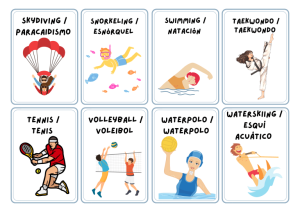 depostes en ingles vocabulario