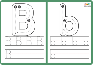 trazo letra b para niños y niñas