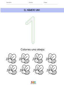 Ficha imprimible gratuita para aprender a trazar el número 1, ideal para niños en edad preescolar y primeros aprendices de matemáticas