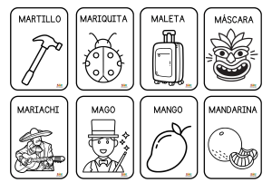 Fichas educativas de palabras con Ma, Me, Mi, Mo, Mu 