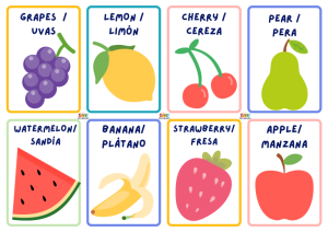 vocabulario Frutas en Inglés