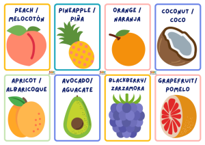 vocabulario Frutas en Inglés