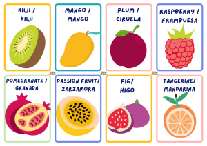 vocabulario Frutas en Inglés