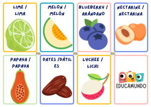 vocabulario Frutas en Inglés