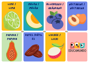 vocabulario Frutas en Inglés