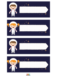 Gafetes de astronauta para niños de preescolar listos para imprimir, diseñados para fomentar la imaginación y el juego simbólico en el aula.