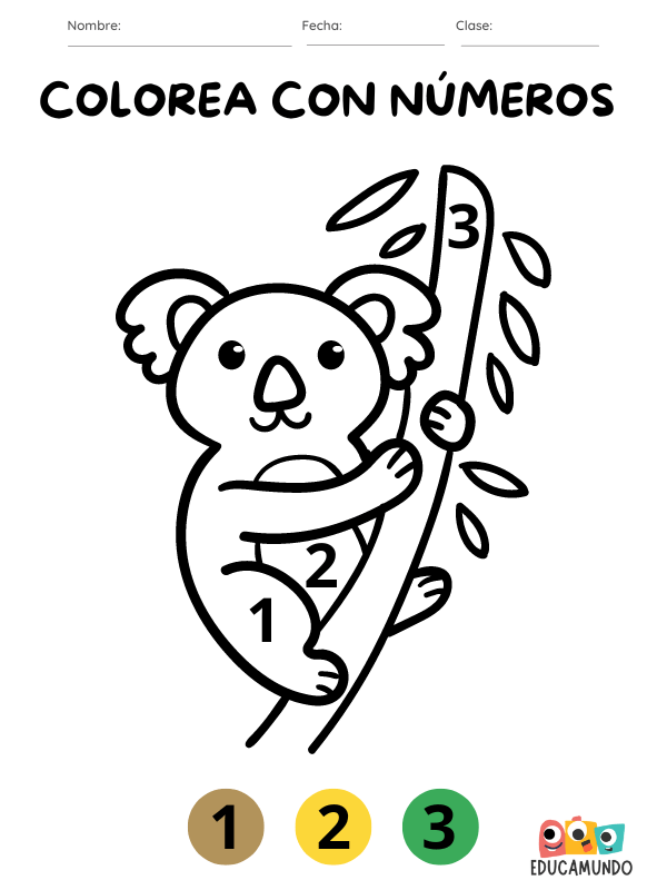 Preescolar dibujos para colorear con números | EducaMundo