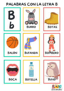 descarga fichas de palabras con la letra B