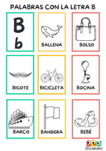 descarga fichas de palabras con la letra B