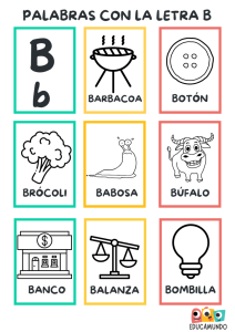 descarga fichas de palabras con la letra B