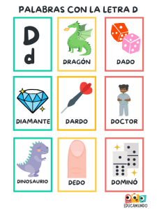fichas descargables de palabras que empiezan por D