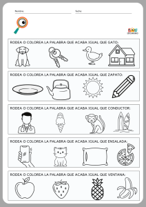 ejercicios de conciencia fonológica, palabras que acaban igual