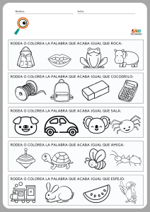 ejercicios de conciencia fonológica, palabras que acaban igual