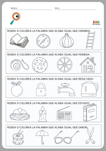 ejercicios de conciencia fonológica, palabras que acaban igual