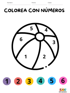 dibujos para colorear con números pdf descarga gratuita para niños de preescolar o primaria, dibujo de balón