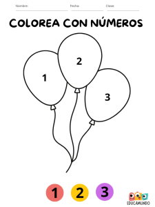 dibujos para colorear con números pdf descarga gratuita para niños de preescolar o primaria, dibujo de globos