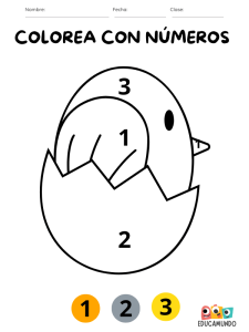 dibujos para colorear con números pdf descarga gratuita para niños de preescolar o primaria, dibujo de pollito