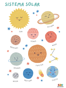 poster sistema solar para decorar el aula