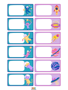 gafetes para poner el nombre para aula con decoración de astronautas, ayudando a los niños a aprender la identificación personal y la de sus compañeros.