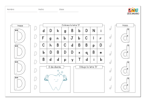 fichas descargables de ejercicios de trazo de la letra D