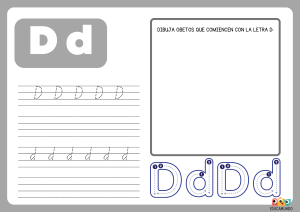 fichas descargables de ejercicios de trazo de la letra D