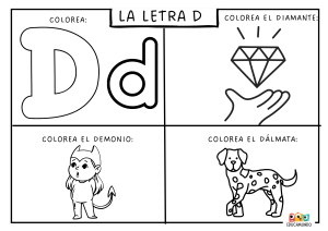 fichas descargables de ejercicios de trazo de la letra D