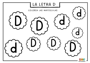 fichas descargables de ejercicios de trazo de la letra D