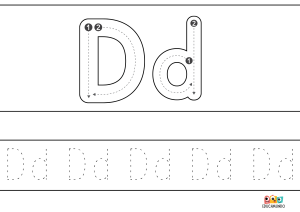 fichas descargables de ejercicios de trazo de la letra D