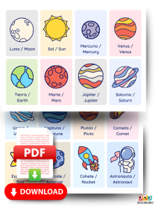 vocabulario sistema solar para ninos
