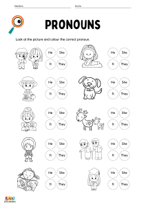 ejercicios pronombres colorear
