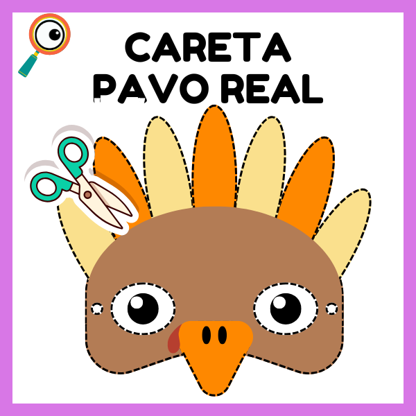 Descarga fichas de Manualidades Papel - Pavo Real Navidad 